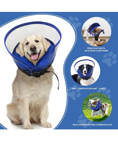 Yoolhamy Inflatable Dog Collar with Enhanced Anti-Licking Baffle | 2-in-1 Removable Cone for Small, Medium, Large Dogs | Soft Recovery Collar to Prevent Scratching | M+ Size - Buy Online on GoSupps.com