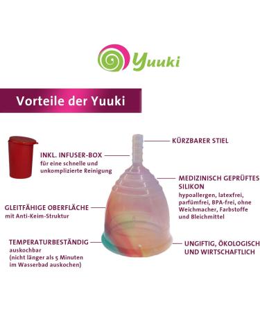 Buy Yuuki Soft Rainbow Jolly Small Menstruation Cup - Medical Silicone Menstrual Cup with Cleaning Cups - Eco-Friendly & Comfortable - Buy Online on GoSupps.com