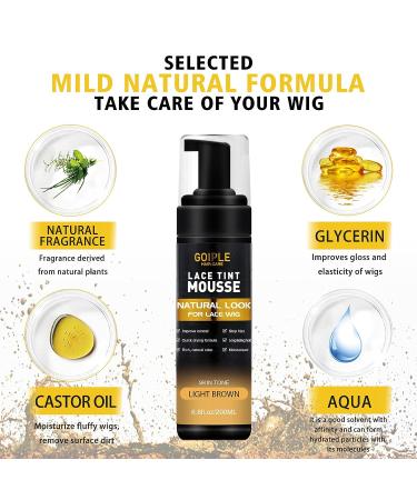 Lace Tint Melting Hair Mousse 6.8 fl oz - Natural Finish for Women's Hair Wigs & Hairpieces - Light Brown - Buy Online on GoSupps.com
