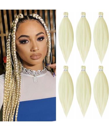 Pre-stretched Braiding Hair Easy Braid 6 Packs/Lot Professional Synthetic Fiber Crochet EZ Braids Yaki Texture Braiding Hair Extensions (30 inch 613#) 30 Inch (Pack of 6) 613#