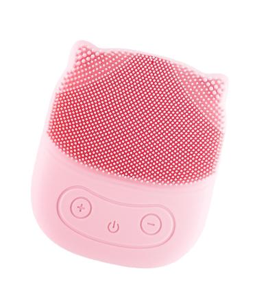 Aizuoni Face Exfoliator Scrubber | Penguin Shape Vibrating Face Scrubber - Rechargeable Wash Brush for Deep Cleaning Skin Waterproof Skin Care Face Brushes Pink