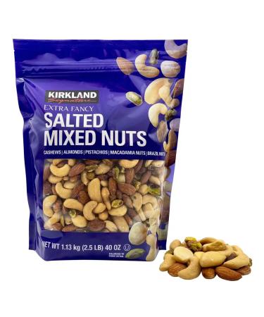 Kirkland Signature Extra Fancy Mixed Nuts 1.13kg (2.5 LB) 40oz (New Packaging Resealable Bag) (Pack of 6)