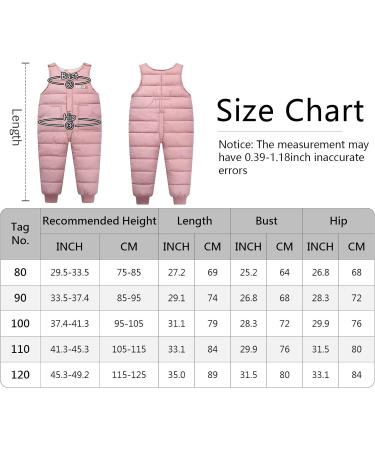 Happy Cherry Baby Winter Pants - Infant Boys Girls Snow Bib Trousers | Toddler Windproof Snowsuit Bottoms with Elastic Waist and Zipper | Pink Outerwear Clothes - Buy Online on GoSupps.com
