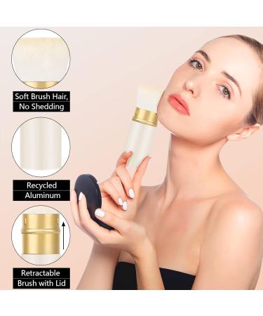 Falliny Retractable Kabuki Makeup Brush - Portable Liquid Foundation Brush with Cover for Flawless Cream & Powder Cosmetics - Buy Online on GoSupps.com