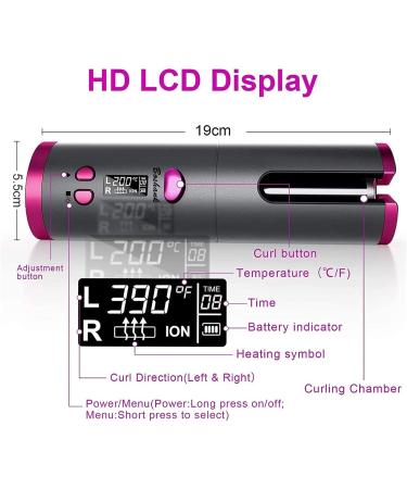 Buy Cordless Auto Curler & Portable Rotating Hair Waver - LCD Display Rechargeable Battery Travel-Friendly Curling Iron - Buy Online on GoSupps.com
