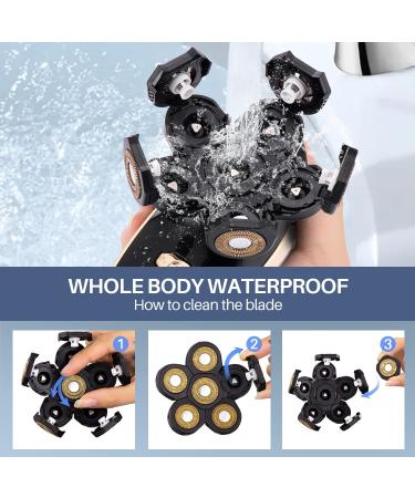 Bald Men's Cordless Rotary Electric Head Shavers - Waterproof & Rechargeable - Buy Online on GoSupps.com