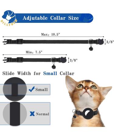 DILLYBUD 2 Pack Reflective AirTag Cat Collar Holder with Bell | Waterproof Silicone Case | Compatible with Apple AirTag | Small Pets Puppy Kitten | Solid Black Leather - Buy Online on GoSupps.com