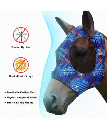 Harrison Howard UV Protection Fly Mask - Breathable Stretchable Full Visibility with Ear Protection - Chic Blue (Large) - Buy Online on GoSupps.com