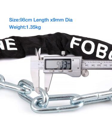 FUBOZONE Heavy Duty Bike Chain Lock with Disc Lock - Solid Manganese Steel, 38.64 Length x 9mm Dia, 2.97 lbs - Safe & Secure for Scooters, Motorcycles, and Bicycles - Buy Online on GoSupps.com