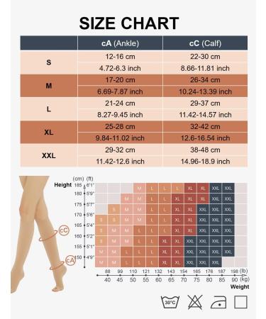 Buy Medical Compression Stockings 20-30 mmHg for Women & Men - Varicose Veins & Edema Support - XXL Black + Beige - Open Toe Sparkle Design - Buy Online on GoSupps.com