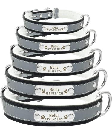 Senristar Personalized Reflective Dog Collar & Leash Set | Custom Engraved for Small Medium Large Dogs & Cats | Black M Size (2.0 cm Width 28-36 cm Neck) - Buy Online on GoSupps.com