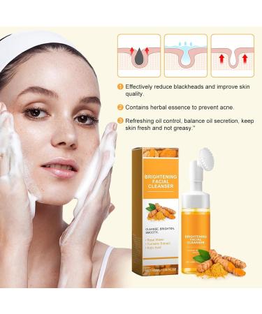 Jaysuing Turmeric Face Wash Turmeric Facial Cleanser Turmeric Facial Wash Turmeric Foaming Cleanser for All Skin Types(2pcs) - Buy Online on GoSupps.com