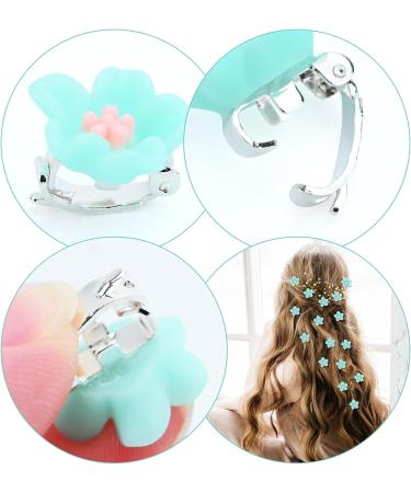 Bekecidi 20 Pieces Whimsical Little Flower Hair Clips Small Charming Fashion Hair Clips Vibrant Blue Hair Clips Party Hair Accessories Women Girls Hair Beautification - Buy Online on GoSupps.com