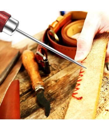Wooden Handle Scratch Awl Set for Leather Craft with Box - Sewing and Repair Tools (4 PCS) - Buy Online on GoSupps.com