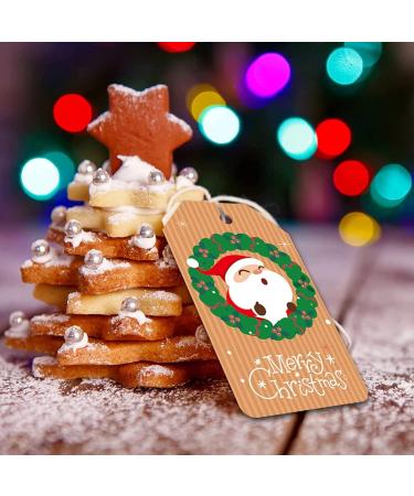 Aruiteng Christmas Gift Tags 50Pcs 10 Styles Brown Kraft Paper Gift Tags Small Xmas Present Labels Hanging Tags for DIY Christmas Wrapping Paper and Present Craft Decoration AruitengTR057 - Buy Online on GoSupps.com