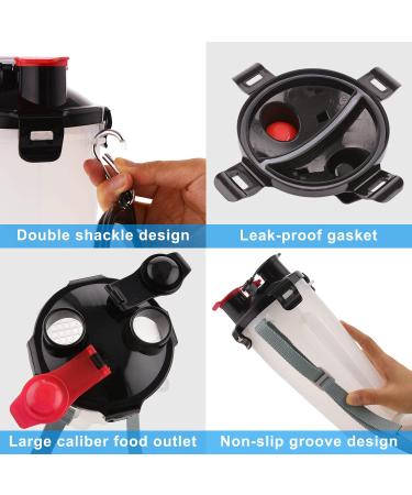 Moacc 800ml 2-in-1 Portable Dog Water Bottle & Bowls Foldable Water Bowl for Camping Hiking & Training (White) - Buy Online on GoSupps.com