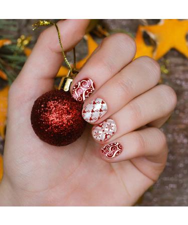 Christmas Nail Art Stamping Plates - Snowflakes Snowman Santa Image Templates Kit - Buy Online on GoSupps.com