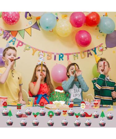 25 PCS Christmas Cake Toppers Christmas Cupcake Toppers Glitter Gold Green Red Cupcake Decorations for Christmas Holiday Snowman Cupcake Decorations Santa Claus Party Supplies Cupcake Decorations - Buy Online on GoSupps.com