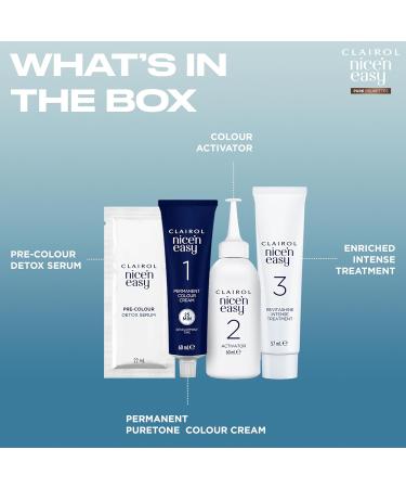 Clairol Nice n Easy Pure Brunettes Hair Colour | Pure and Rich Brown Tones | Smooth Natural Hair Colour | With Pre-Colour Serum | 100% Grey Coverage | 6.5PB Lightest Latte Brown| Permanent Hair Dye - Buy Online on GoSupps.com