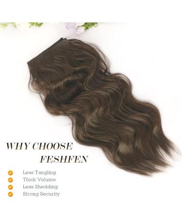 FESHFEN Invisible Wire Hair Extensions - 20 Inch Chestnut Brown - Buy Online on GoSupps.com
