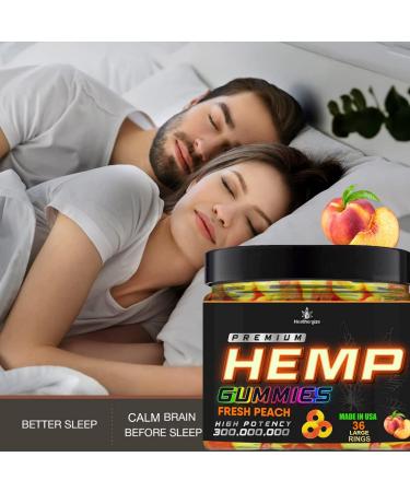 Hemp Gummies Peach Ring Gummy Bears-Natural Hemp Oil for Peace and Relaxation-Promote Sleep and Calmness-Non Groggy Edibles-Natural Omega-Made in USA - Buy Online on GoSupps.com