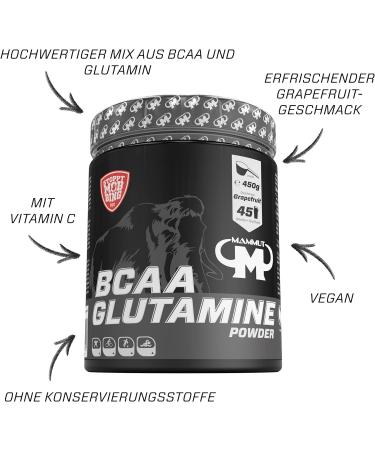 Mammut Nutrition BCAA Glutamine Powder - Grapefruit Flavor 450g | International Shipping Available - Buy Online on GoSupps.com
