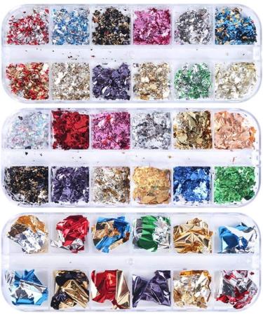 Color Nail Art Foil Pailette Chip Foil Flake Nail Line Strips Glitter Decal Stickers for Women Diy Design Fingers Decor - Buy Online on GoSupps.com