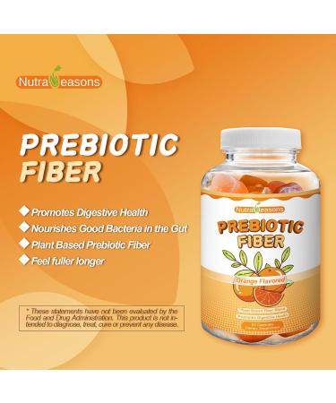 Nutra Seasons Fiber Gummies 4g Plant Based Fiber per Serving Water Soluble Regularity Support Digestive Health Metabolism Support Gluten-Free Gelatin-Free Natural Orange Flavor 60 Count - Buy Online on GoSupps.com
