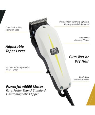Wahl Professional Super Taper Clipper - High-Performance Electric Hair Cutting Tool with Adjustable Blade | Buy Internationally - Buy Online on GoSupps.com