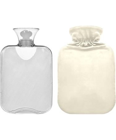 Beige Hot Water Bottle with Cover - Pain Relief Heating Bag for Women Girls & Children | 1L International Shipping - Buy Online on GoSupps.com
