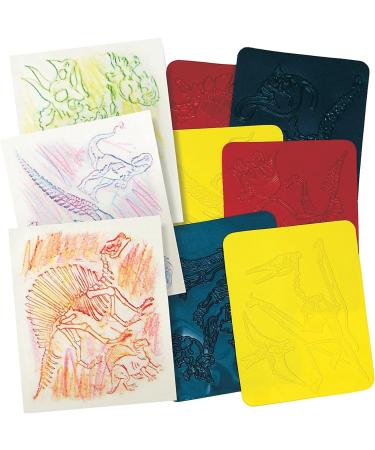 Roylco Dinosaur Rubbing Plates Clear - Set of 12 Plates (6 per Pack, 2 Packs) | R-5823-2 - Buy Online on GoSupps.com