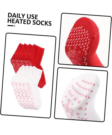 Kisangel Self-Warming Heated Socks for Men & Women - 4 Pairs Winter Socks Red-White 28x9.5x0.1cm - Ideal for Cold Weather Shipping Internationally - Buy Online on GoSupps.com