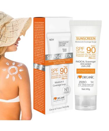 BAOK Face Sunscreen SPF 90 | Natural Broad Spectrum Oil Free Sunscreen Face Sunscreen Face Sunscreen Face Sunscreen UVA/UVB Sunscreen for Baok