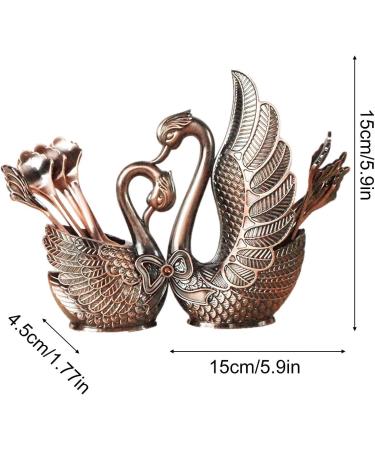 Heshi Silverware Holder | Swan Spoon & Alloy Fork - Exquisite Rustproof Cutlery Accessories for Weddings & Daily Use - 13 Sets Red Antiquity - Buy Online on GoSupps.com