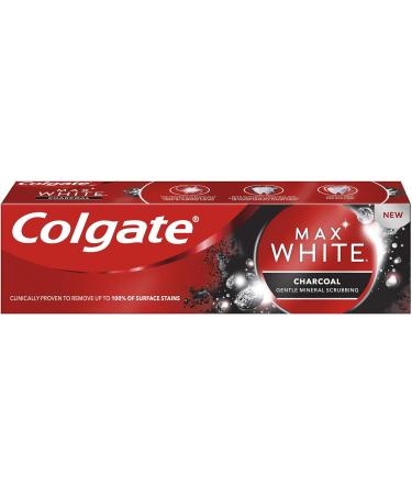 Colgate Max White Charcoal Toothpaste 75ml - Whitening Formula with Activated Charcoal & Mineral Micro-particles - Buy Online on GoSupps.com