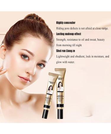 F V Concealer Foundation CC Liquid 30ml 24HR Matte Lightweight Long-Lasting Waterproof Foundation F V Concealer Foundation Base Makeup Moisturizing Liquid Full Coverage (2pcs 01+1pcs 02) - Buy Online on GoSupps.com