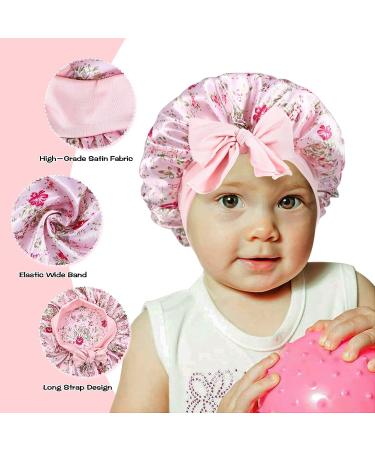 4Pcs Kids Satin Hair Bonnets - Soft Silk Sleeping Caps for Curly Natural Hair - Buy Online on GoSupps.com