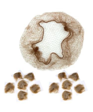 NATUCE 30 Pcs Hair Nets Hair Bun Holder Ballet Elastic Edge Hair Net Cap Holder for Ballet Dance Nurse and so on (Light Brown)