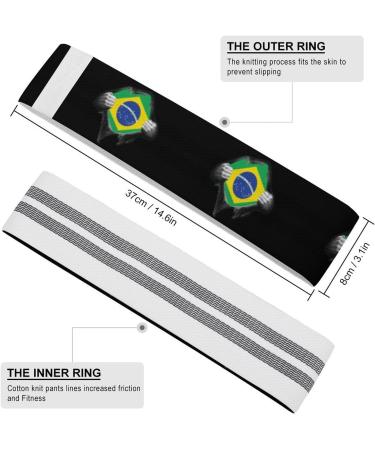 Brazil Flag Resistance Bands - Non-Slip Booty & Leg Workout Straps for Yoga & Physical Therapy - Buy Online on GoSupps.com