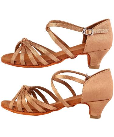 Soft Comfortable Latin Dance Shoes for Kids & Girls - 4 cm Heel Light Brown Size 30 EU | Fashionable & Durable - Buy Online on GoSupps.com