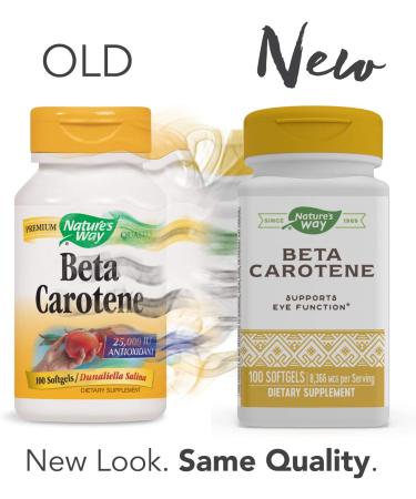 Nature's Way Beta Carotene 8336 mcg - 100 Softgels | Antioxidant Supplement for Healthy Vision & Skin - Buy Online on GoSupps.com