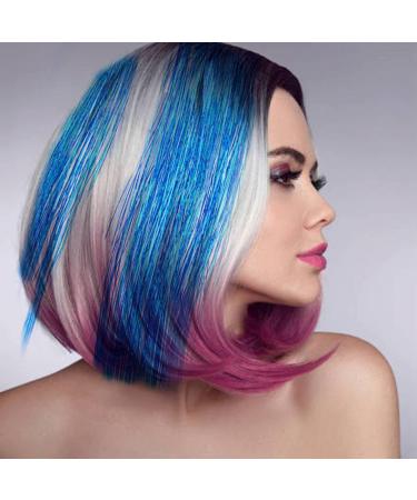 Hair Tinsel Extensions 220 Strands Holographic Sparkle Hair Tinsel Glitter Extensions Dazzles 47" Long for Parties Women & Kids Glitter Highlights Shiny Straight Hair Extensions (blue) A3JFL - Buy Online on GoSupps.com