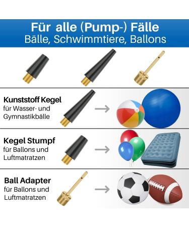 Premium 6-Part Bicycle Valve Adapter Set | Universal Pump Adapters for Balls Balloons Gymnastics & Air Mattresses - Compatible with DV SV & AV - Buy Online on GoSupps.com