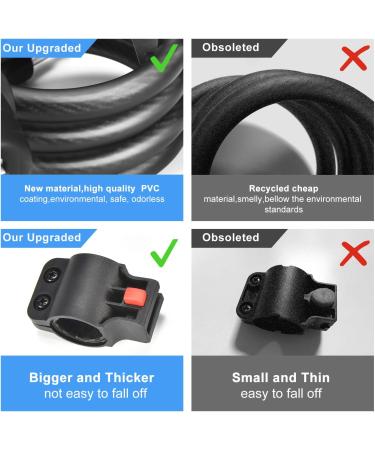 LEICHTEN 4 Feet Coiled Bike Cable Lock with Keys | High Security Heavy Duty Key Lock for Bicycle Outdoors | 1/2 Inch Diameter | Includes Mounting Bracket - Buy Online on GoSupps.com