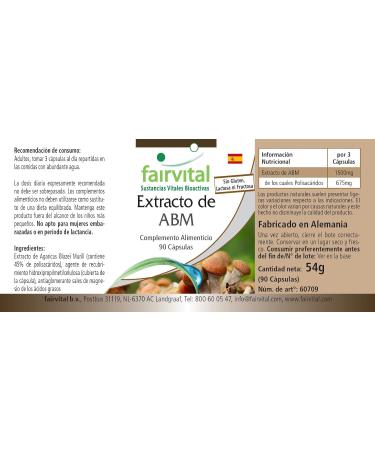 Fairvital | ABM 500mg - Agaricus Blazei Extract - VEGAN - 90 capsules - 45% polysaccharides - Buy Online on GoSupps.com