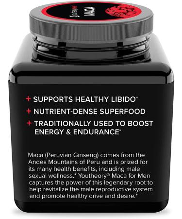 Youtheory Men's Maca Advanced - 120 Count with Peruvian Ginseng | Boost Energy & Vitality - Buy Online on GoSupps.com