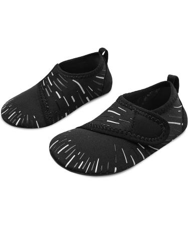 JIASUQI Kids Water Shoes Quick Dry Barefoot Aqua Socks - Beach & Pool - Black - Size 8.5/9 UK Child - Buy Online on GoSupps.com