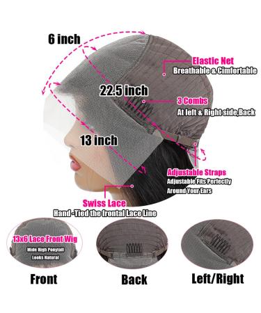 Larhali 13x6 HD Transparent Lace Front Wig Brazilian Body Wave Human Hair 28 inch - 180% Density Pre Plucked for Black Women - Buy Online on GoSupps.com