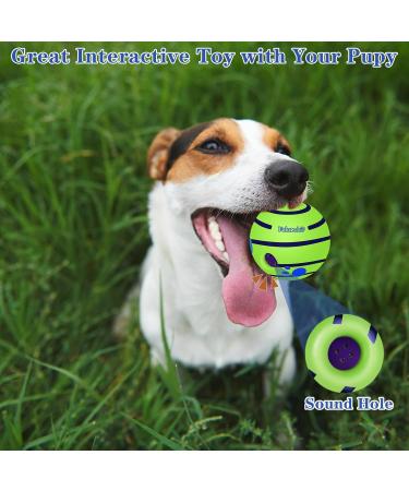 Indestructible Loud Dog Balls | Interactive Dog Toys | Divinggoe Green 3.46 Inch - Buy Online on GoSupps.com