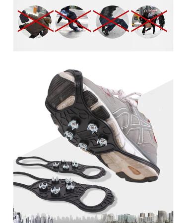 Winter Traction Cleats - Anti-Slip Ice Crampons for Boots and Shoes | Snow Grippers for Walking, Climbing, Hiking | Rubber Spikes, 2PCS for Men and Women - Buy Online on GoSupps.com